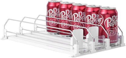 Drink Organizer for Fridge,Holds 25 Cans | Self-pushing drink dispenser fits refrigerator shelves|Space-saving storage|Perfect for fridge organizers and storage