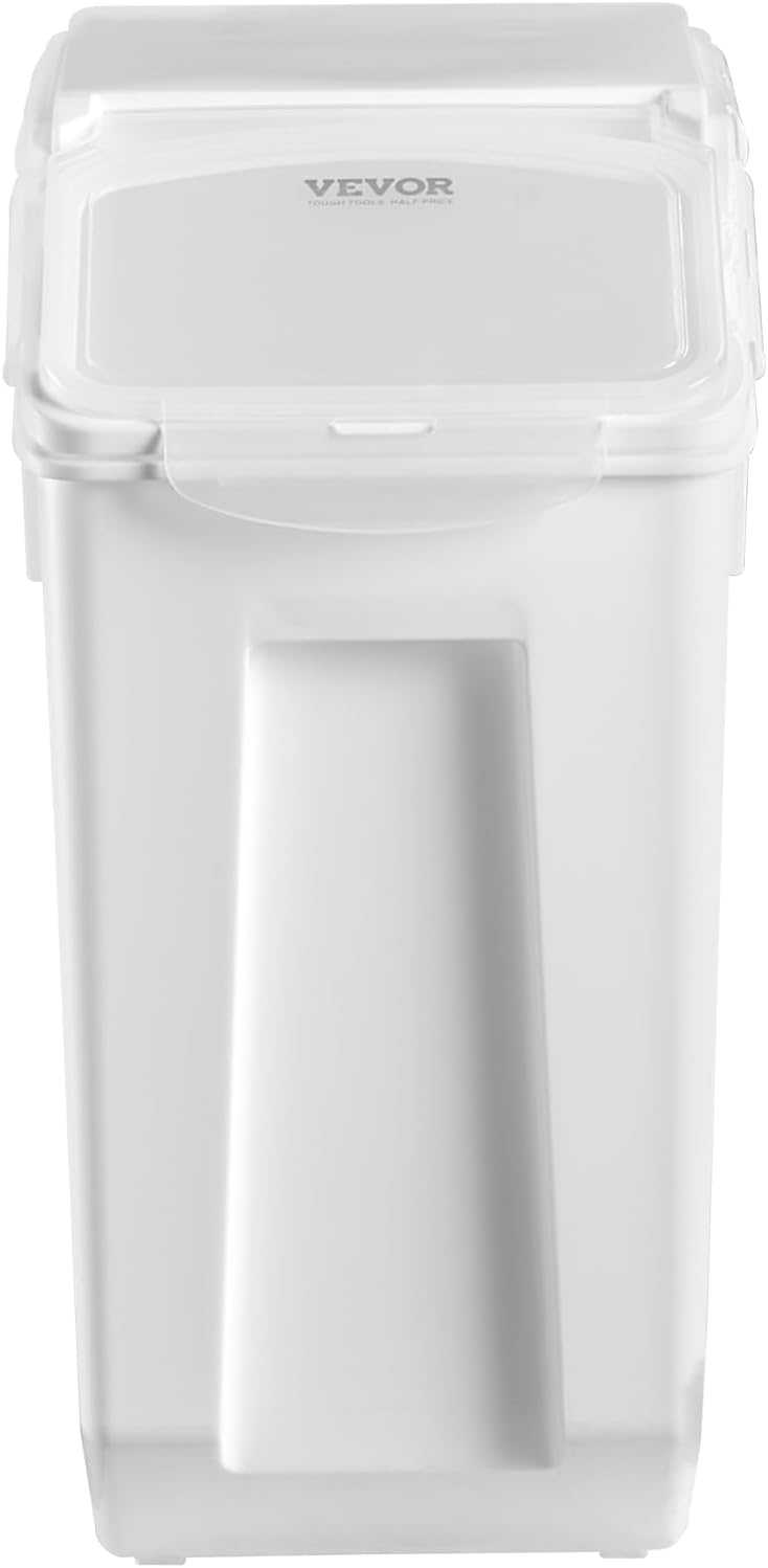 Rice Storage Container, 3.5Gal/15Lx2 + 4.5Gal/20Lx2 Large Dog Food Dispenser Bin, Kitchen Ingredient Grain Cereal Bin, Pet food Containers with Wheels, 4 Measuring Cups, Airtight Lid, 4 Pack