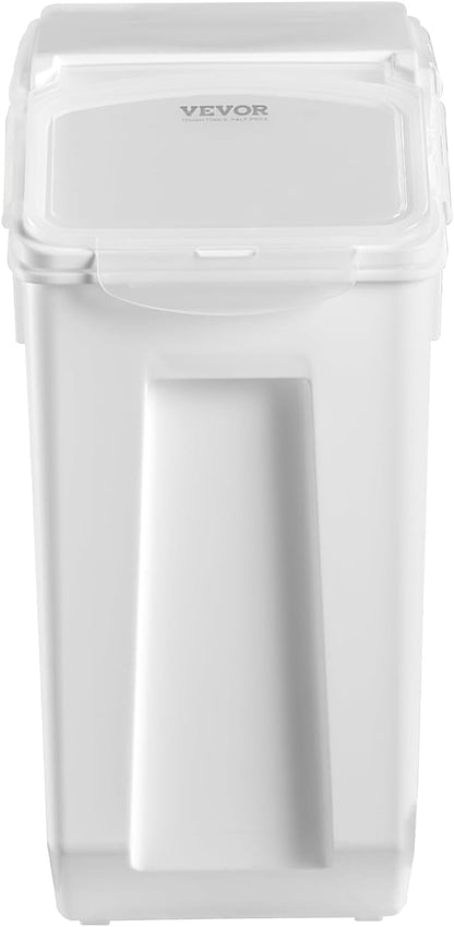 Rice Storage Container, 3.5Gal/15Lx2 + 4.5Gal/20Lx2 Large Dog Food Dispenser Bin, Kitchen Ingredient Grain Cereal Bin, Pet food Containers with Wheels, 4 Measuring Cups, Airtight Lid, 4 Pack