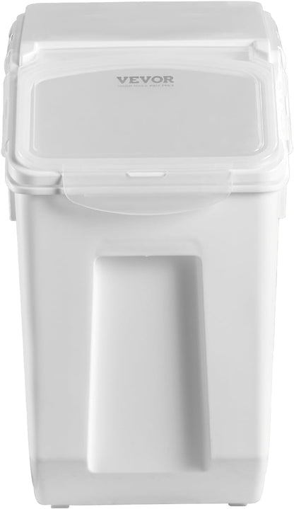 Rice Storage Container, 3.5Gal/15Lx2 + 4.5Gal/20Lx2 Large Dog Food Dispenser Bin, Kitchen Ingredient Grain Cereal Bin, Pet food Containers with Wheels, 4 Measuring Cups, Airtight Lid, 4 Pack