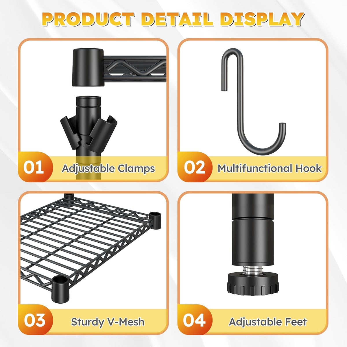 Mini Fridge Shelf with Storage, 2-Tier Adjustable Metal Shelving Unit with 8 Hooks,176 LBS Heavy Duty Organizer Rack for Dorm Room,Apartment, Kitchen and Office,52.36" H x 26.38" W x 18.1" D