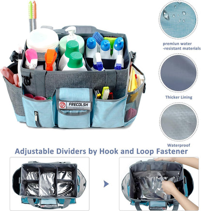 Cleaning Caddy for Cleaning Suppliers Organizer with Pockets for House Cleaning Essentials, Cleaning Organizer, Wearable Cleaing Bag Tote, Storage Caddy for Housekeeping