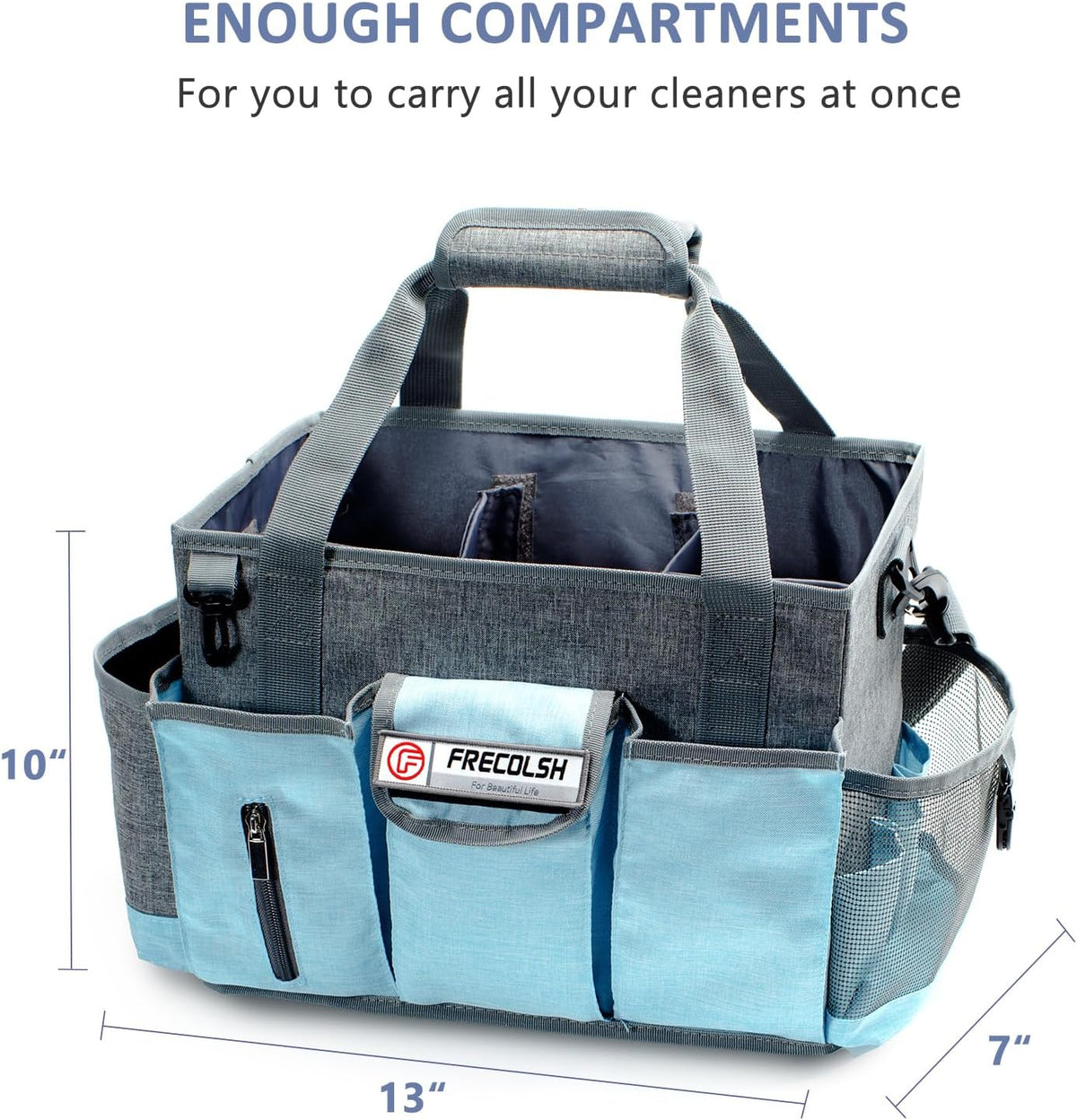 Cleaning Caddy for Cleaning Suppliers Organizer with Pockets for House Cleaning Essentials, Cleaning Organizer, Wearable Cleaing Bag Tote, Storage Caddy for Housekeeping