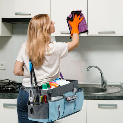 Cleaning Caddy for Cleaning Suppliers Organizer with Pockets for House Cleaning Essentials, Cleaning Organizer, Wearable Cleaing Bag Tote, Storage Caddy for Housekeeping