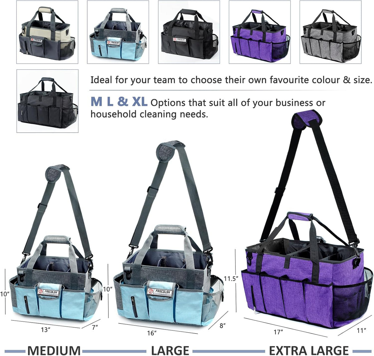 Cleaning Caddy for Cleaning Suppliers Organizer with Pockets for House Cleaning Essentials, Cleaning Organizer, Wearable Cleaing Bag Tote, Storage Caddy for Housekeeping