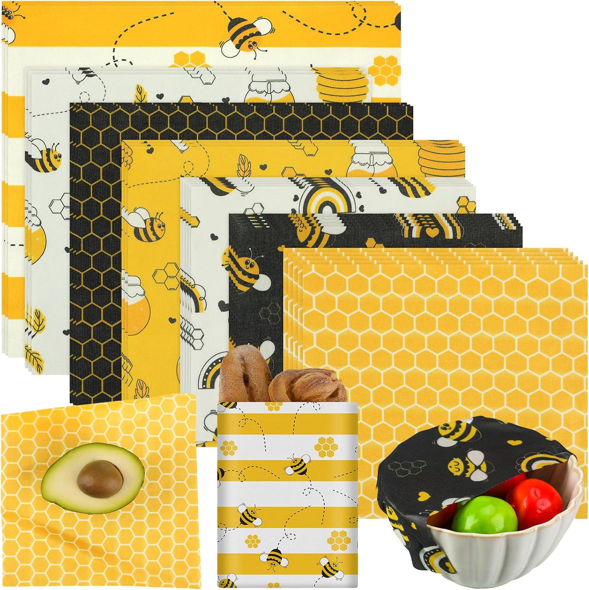 27 Pack Beeswax Wraps for Food Reusable Paper Beeswax Bread Storage