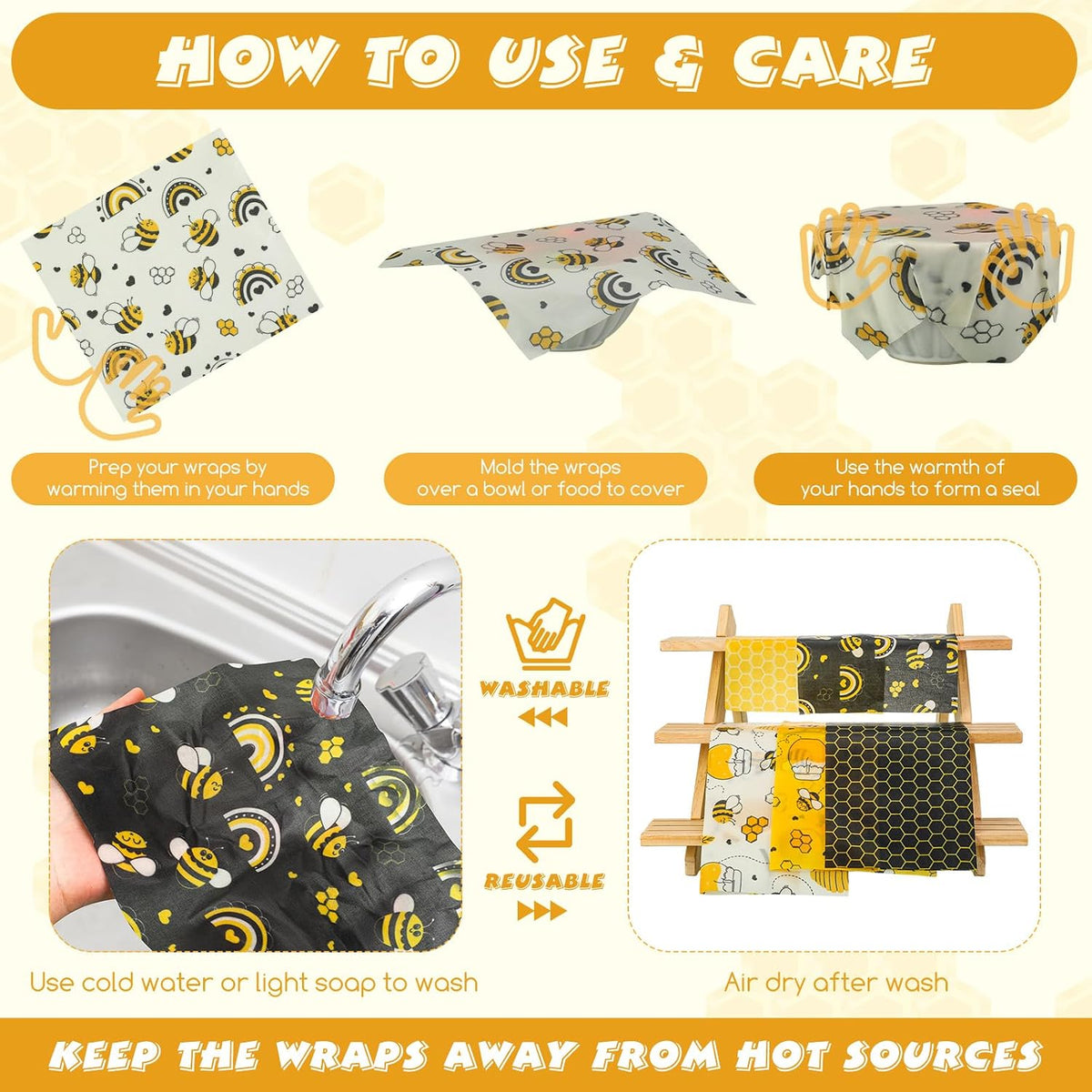 27 Pack Beeswax Wraps for Food Reusable Paper Beeswax Bread Storage
