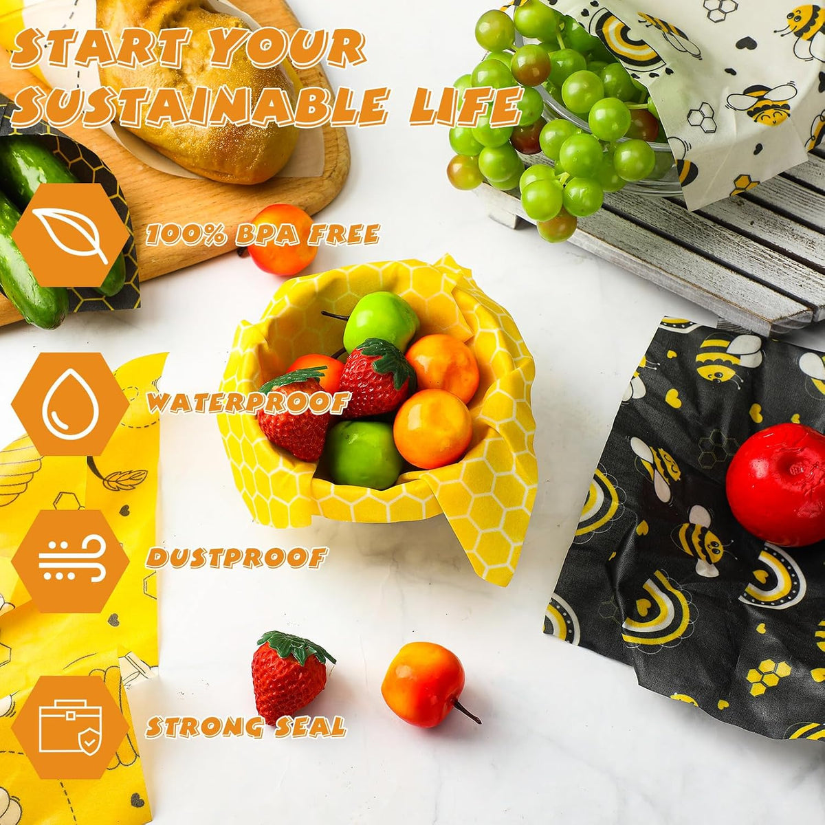 27 Pack Beeswax Wraps for Food Reusable Paper Beeswax Bread Storage
