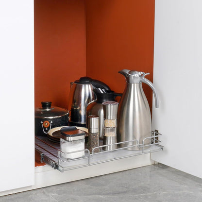 18.5"Wx21"Dx3.5"H Pull Out Cabinet Organizer, Heavy Duty Slide Out Pantry Shelves, Chrome-Plated Steel Roll Out Drawer, Drawer Storage for Home Under Sink, 20"Wx22"Dx7"H Install Size for Cabinet