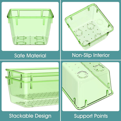 25 PCS Clear Plastic Drawer Organizer, Makeup Organizers and Storage Bins