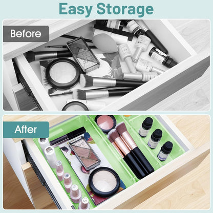 25 PCS Clear Plastic Drawer Organizer, Makeup Organizers and Storage Bins