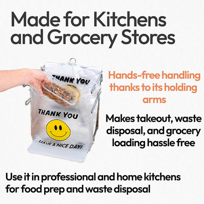 Grocery Bag Holder | 2-Pack | T-Shirt Bag Holder Stand for Plastic Bags with Handles | Organizer for Retail Stores, Supermarkets, Grocery Stores & Restaurants