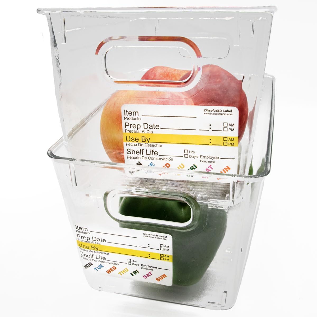 Dissolvable Food Rotation Labels, 2 x 3 Inch, 500 Labels | Rotation food stickers for kitchen and restaurant supplies, jars, containers, freezer storage, prep stations, and catering