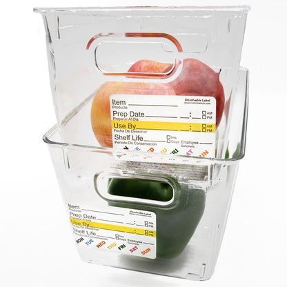 Dissolvable Food Rotation Labels, 2 x 3 Inch, 500 Labels | Rotation food stickers for kitchen and restaurant supplies, jars, containers, freezer storage, prep stations, and catering