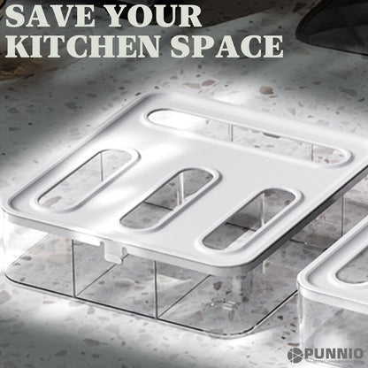 Kitchen Storage Bag Organizer, Acrylic Baggie organizer for Drawer, Plastic Bag Organizer complicate with Gallon, Quart, Sandwich, Snack, and Slider Bags (Acrylic)