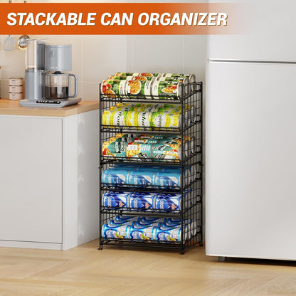 2-Pack Stackable Rack Organizer, Storage for Kitchen Pantry Cabinet, Holders for Food, Multifunctional Dispenser for Snacks Soda