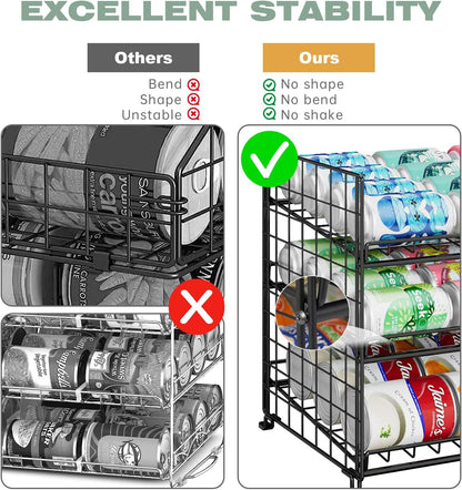 2-Pack Stackable Rack Organizer, Storage for Kitchen Pantry Cabinet, Holders for Food, Multifunctional Dispenser for Snacks Soda