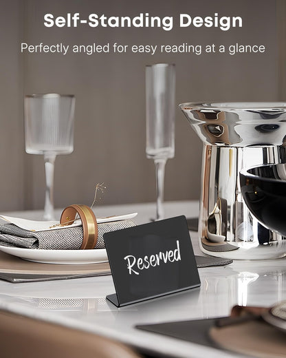 20 Pack Mini Chalkboard Signs for Party Buffet Tables | 20 reusable matte PVC mini chalkboard signs with chalk markers label food, tables and place settings for parties.