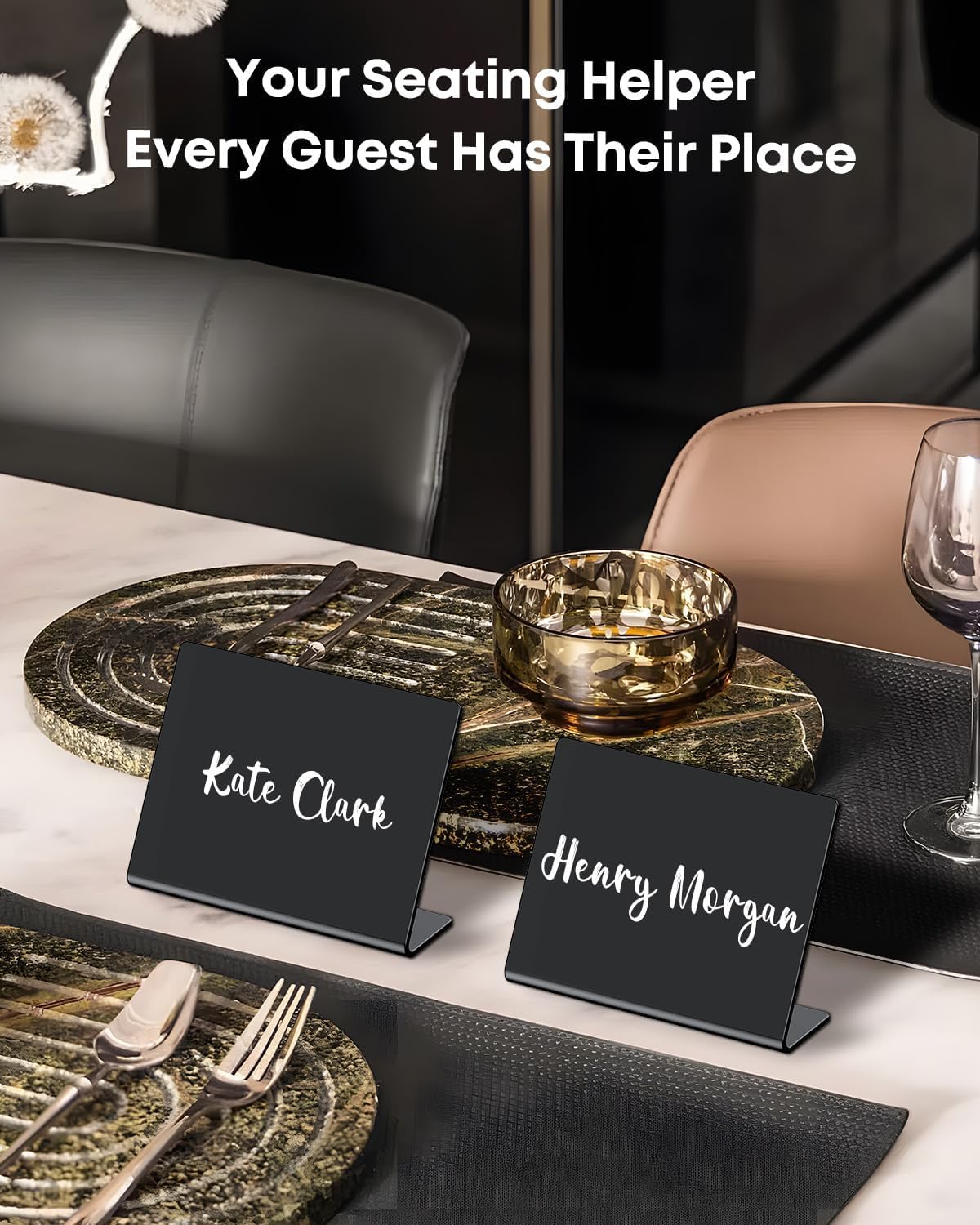 20 Pack Mini Chalkboard Signs for Party Buffet Tables | 20 reusable matte PVC mini chalkboard signs with chalk markers label food, tables and place settings for parties.