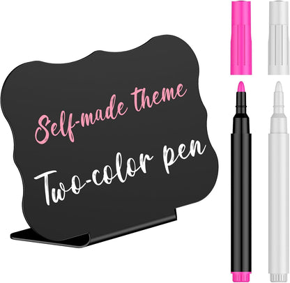 20 Pack Mini Chalkboard Signs for Party Buffet Tables | 20 reusable matte PVC mini chalkboard signs with chalk markers label food, tables and place settings for parties.