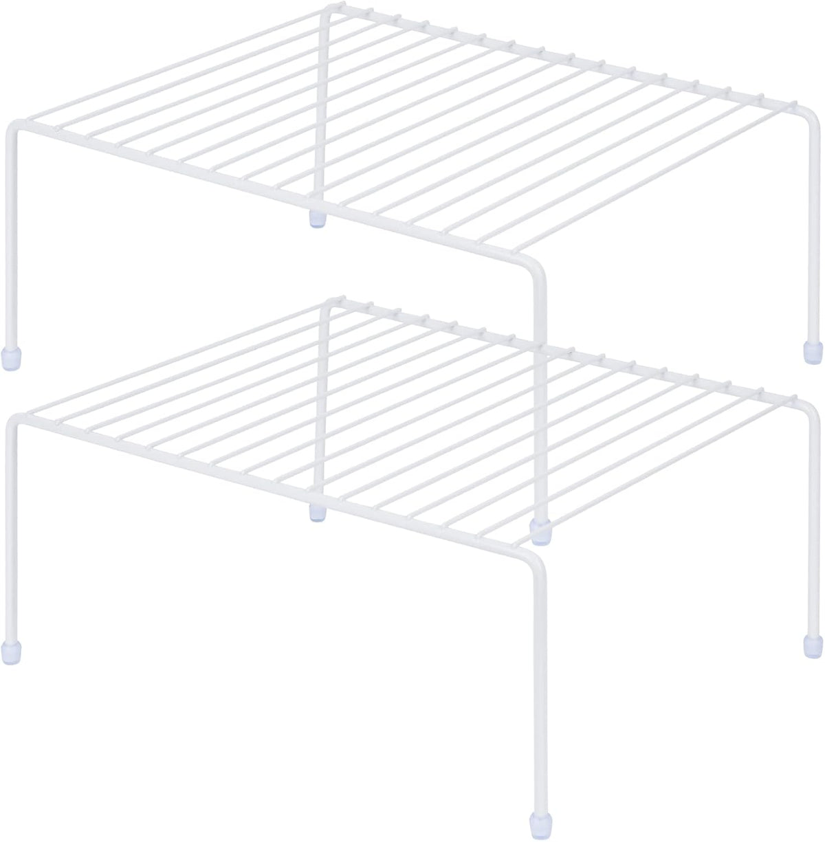 Medium (13.1 x 10.2 Inch) Cabinet Storage Shelf Rack, Shelves，Kitchen Counter and Cabinet Shelf, Storage Rack Organizer for Fridge, Cabinet, Bathroom Cupboard& Pantry (4, White)