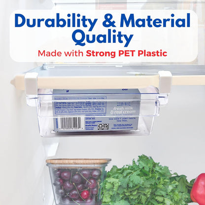 Refrigerator Drawers Fridge Drawer Organizer Fridge Organizer Drawers Small Size Refrigerator Shelf Pull Out Shelf Storage, Storage Egg Deli Cheese Meat 4 Liners Mats Included 15'' Max Size