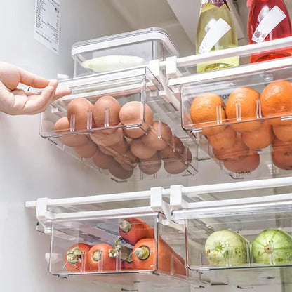 Refrigerator Drawers Fridge Drawer Organizer Fridge Organizer Drawers Small Size Refrigerator Shelf Pull Out Shelf Storage, Storage Egg Deli Cheese Meat 4 Liners Mats Included 15'' Max Size