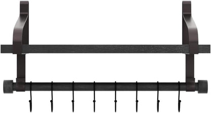 17.3"Floating Wall Shelf Solid Wood,Coffee Bar Carbonized Black