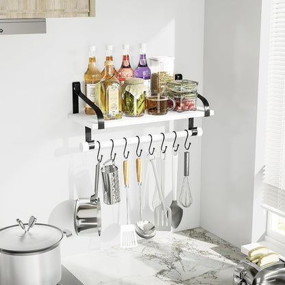17.3"Floating Wall Shelf Solid Wood,Coffee Bar Carbonized Black