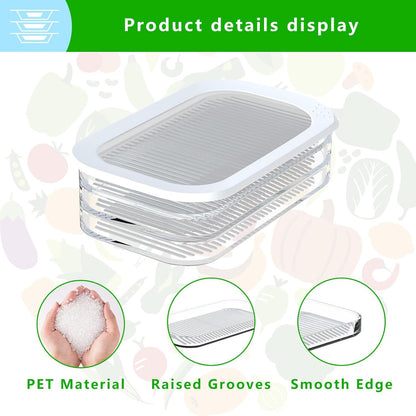 Deli Meat Container for Fridge with Airtight Lid, 3-Layer Lunch Meat Container for Fridge, Transparent Stackable Cold Cuts Storage Containers for Meats Cold Cuts Cheese, BPA Free, 18.6oz, 1Pack