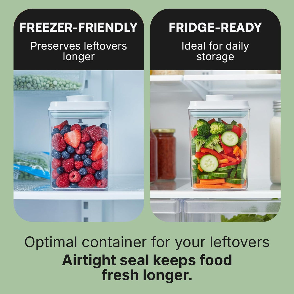 Bop Top Airtight Food Storage Containers | Pop-Top Lid | 2 Cups / 16 Oz | kitchen canister set, for flour, sugar, snacks, pasta, baking