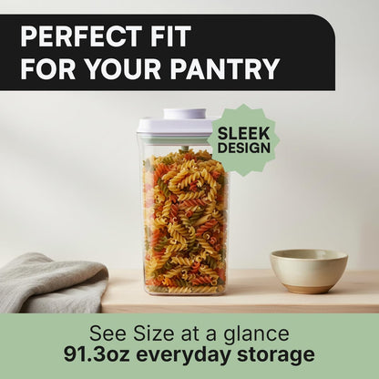Bop Top Airtight Food Storage Containers | Pop-Top Lid | 2 Cups / 16 Oz | kitchen canister set, for flour, sugar, snacks, pasta, baking