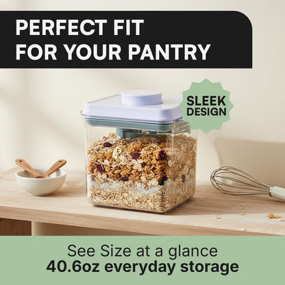 Bop Top Airtight Food Storage Containers | Pop-Top Lid | 2 Cups / 16 Oz | kitchen canister set, for flour, sugar, snacks, pasta, baking