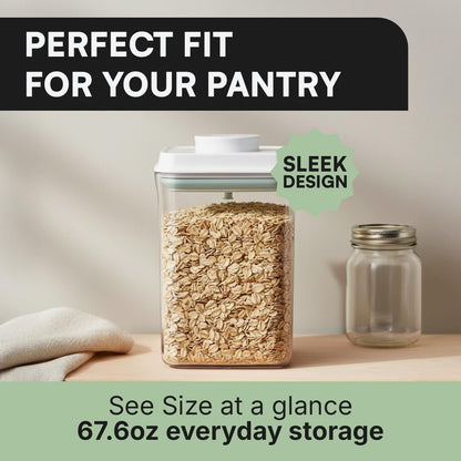 Bop Top Airtight Food Storage Containers | Pop-Top Lid | 2 Cups / 16 Oz | kitchen canister set, for flour, sugar, snacks, pasta, baking