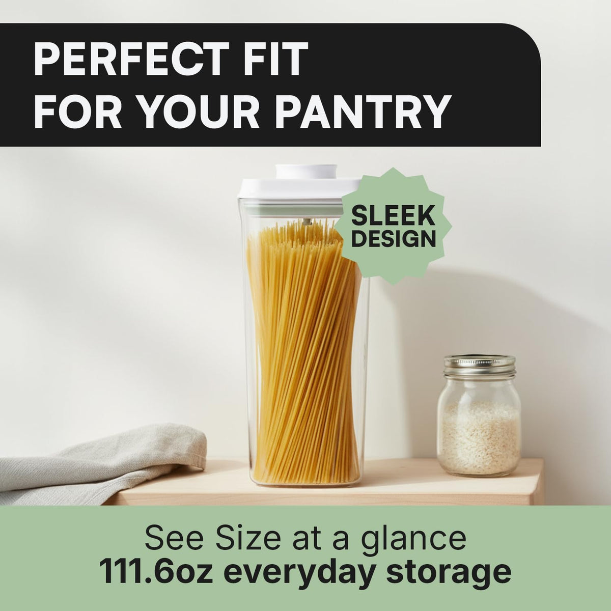 Bop Top Airtight Food Storage Containers | Pop-Top Lid | 2 Cups / 16 Oz | kitchen canister set, for flour, sugar, snacks, pasta, baking