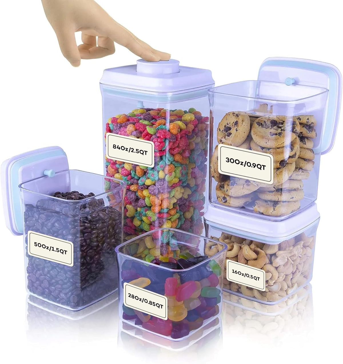 Bop Top Airtight Food Storage Containers | Pop-Top Lid | 2 Cups / 16 Oz | kitchen canister set, for flour, sugar, snacks, pasta, baking