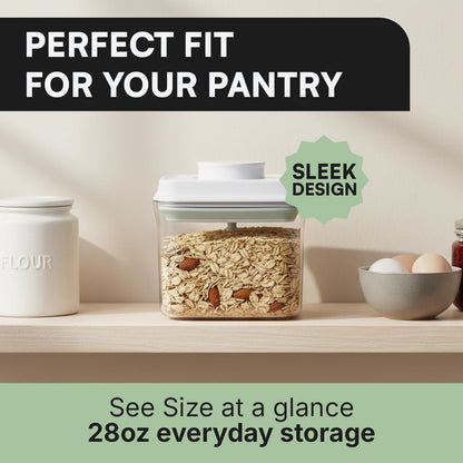 Bop Top Airtight Food Storage Containers | Pop-Top Lid | 2 Cups / 16 Oz | kitchen canister set, for flour, sugar, snacks, pasta, baking