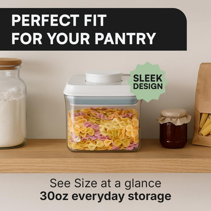Bop Top Airtight Food Storage Containers | Pop-Top Lid | 2 Cups / 16 Oz | kitchen canister set, for flour, sugar, snacks, pasta, baking