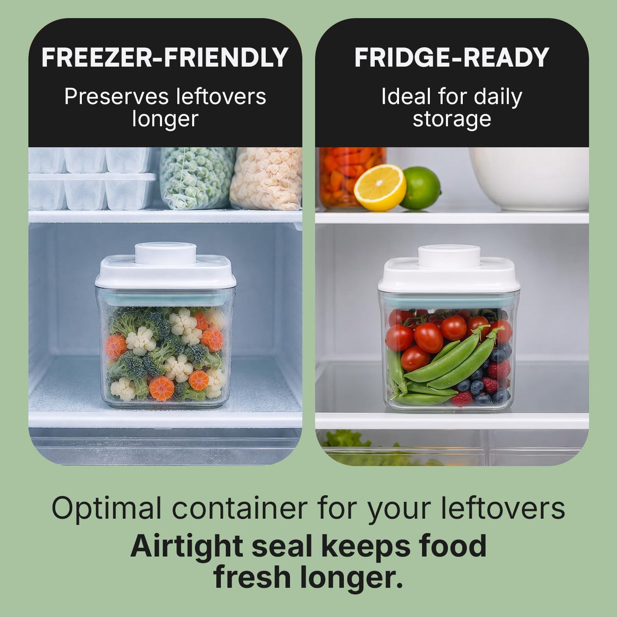 Bop Top Airtight Food Storage Containers | Pop-Top Lid | 2 Cups / 16 Oz | kitchen canister set, for flour, sugar, snacks, pasta, baking