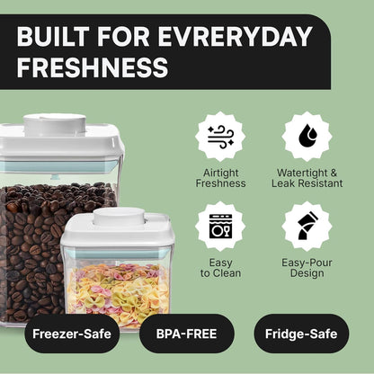Bop Top Airtight Food Storage Containers | Pop-Top Lid | 2 Cups / 16 Oz | kitchen canister set, for flour, sugar, snacks, pasta, baking
