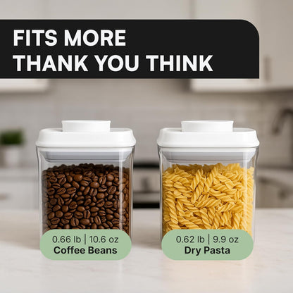 Bop Top Airtight Food Storage Containers | Pop-Top Lid | 2 Cups / 16 Oz | kitchen canister set, for flour, sugar, snacks, pasta, baking