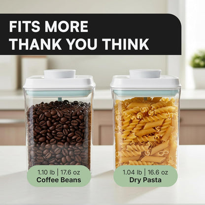 Bop Top Airtight Food Storage Containers | Pop-Top Lid | 2 Cups / 16 Oz | kitchen canister set, for flour, sugar, snacks, pasta, baking