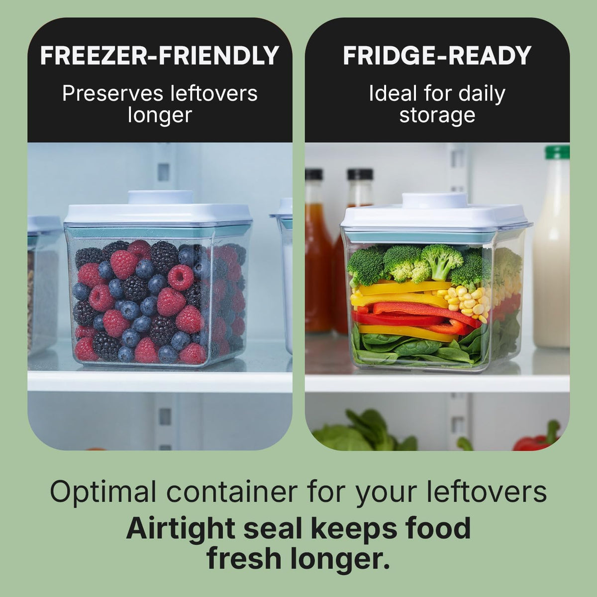 Bop Top Airtight Food Storage Containers | Pop-Top Lid | 2 Cups / 16 Oz | kitchen canister set, for flour, sugar, snacks, pasta, baking