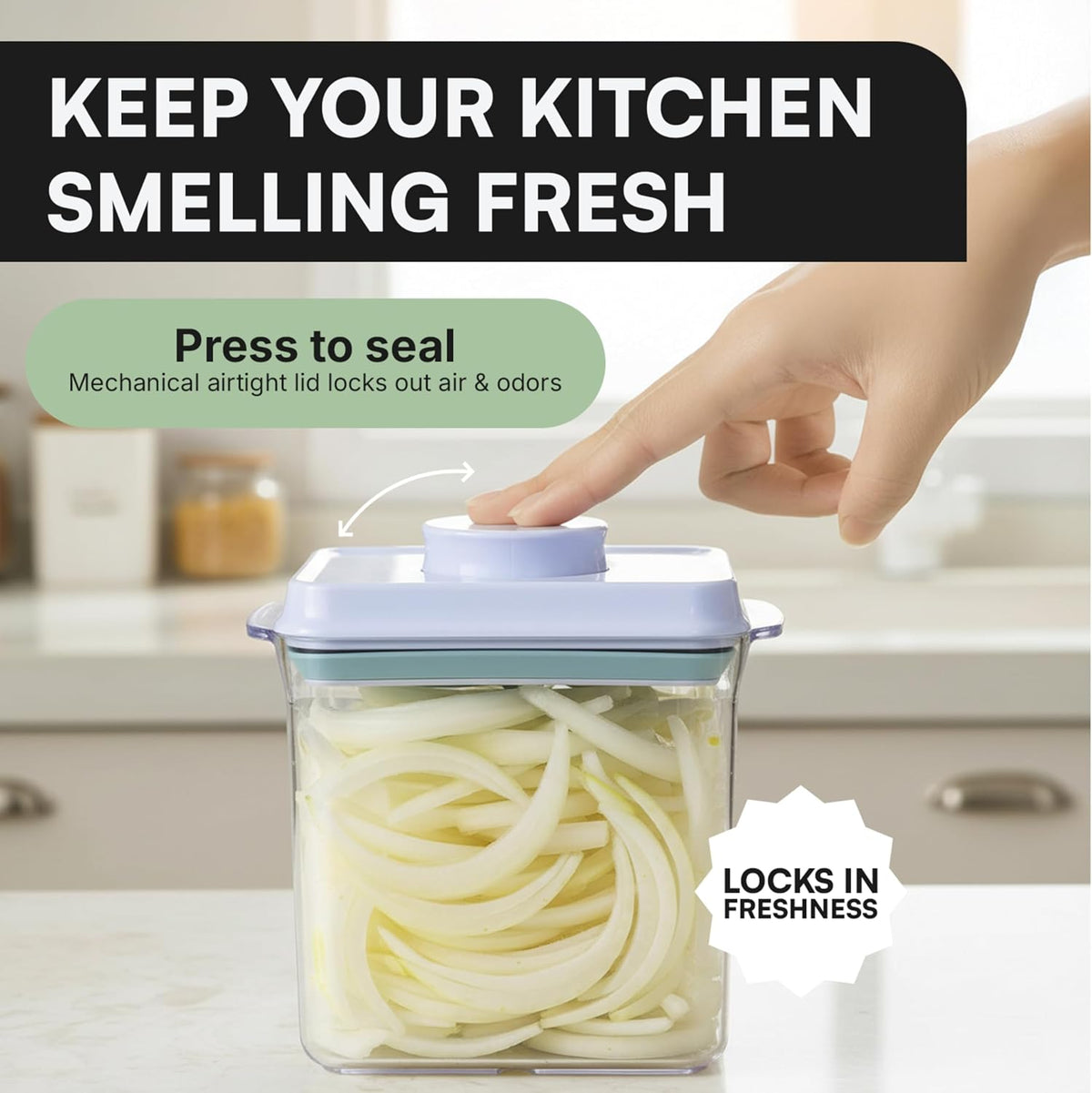 Bop Top Airtight Food Storage Containers | Pop-Top Lid | 2 Cups / 16 Oz | kitchen canister set, for flour, sugar, snacks, pasta, baking