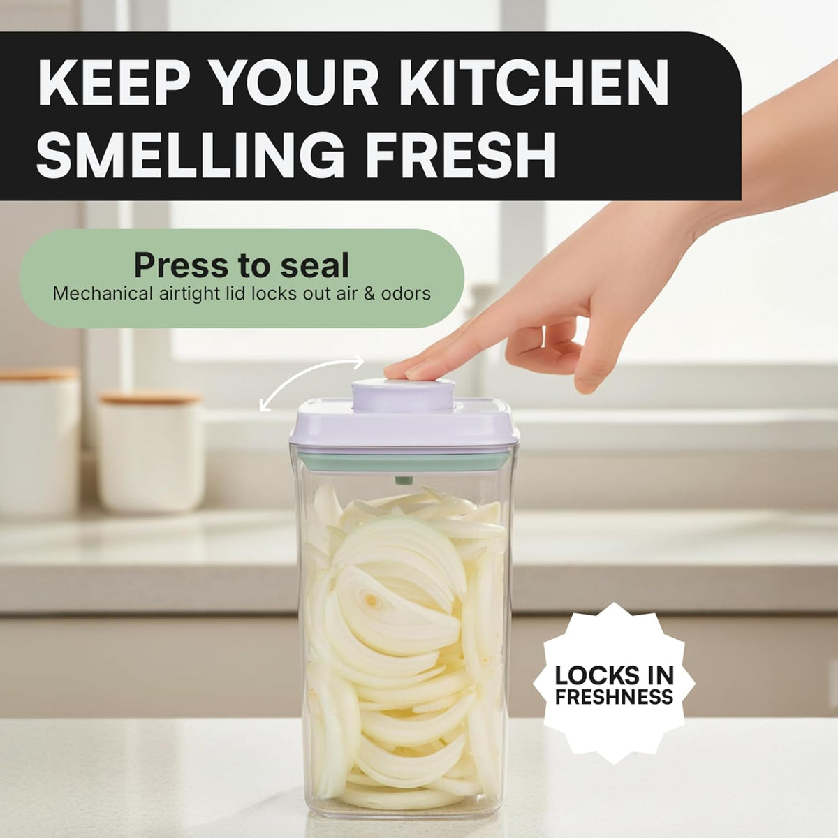 Bop Top Airtight Food Storage Containers | Pop-Top Lid | 2 Cups / 16 Oz | kitchen canister set, for flour, sugar, snacks, pasta, baking