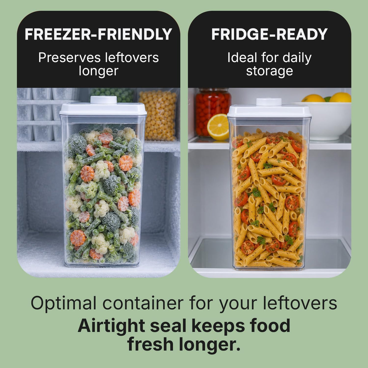 Bop Top Airtight Food Storage Containers | Pop-Top Lid | 2 Cups / 16 Oz | kitchen canister set, for flour, sugar, snacks, pasta, baking