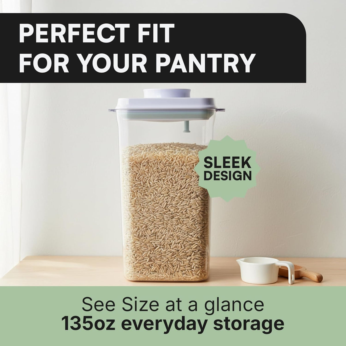 Bop Top Airtight Food Storage Containers | Pop-Top Lid | 2 Cups / 16 Oz | kitchen canister set, for flour, sugar, snacks, pasta, baking