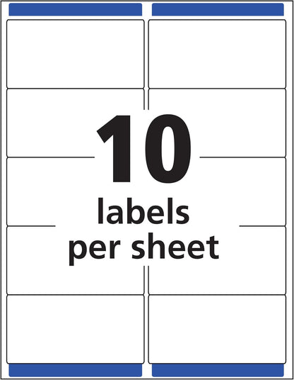 Printable Shipping Labels with Sure Feed, 2" x 4" Customizable Stickers, Matte Clear, 250 Blank Mailing Labels, Great for Mailing, Shipping, and More (8663)
