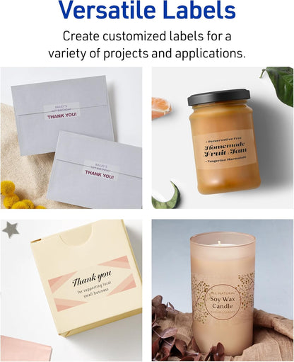 Printable Shipping Labels with Sure Feed, 2" x 4" Customizable Stickers, Matte Clear, 250 Blank Mailing Labels, Great for Mailing, Shipping, and More (8663)
