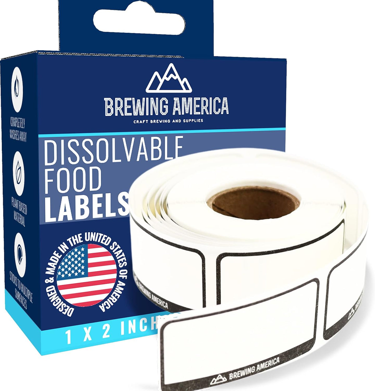 Dissolvable Food Labels for Canning, Pantry, Food Containers, and Mason Jar Food Prep Storage and Organization - Made in USA - Completely Washes Away -250 Labels - 2 Inch Round
